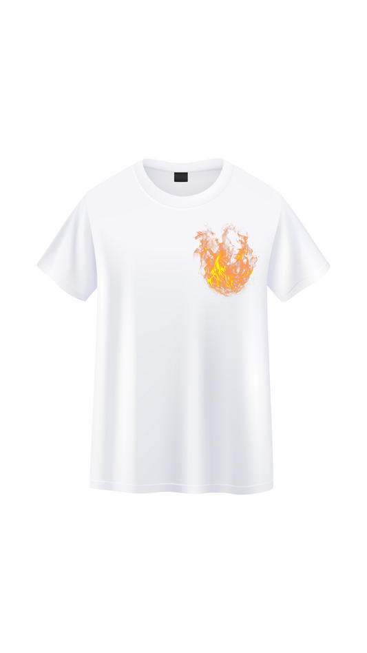 Kısa Kollu Ateş Desenli T-shirt