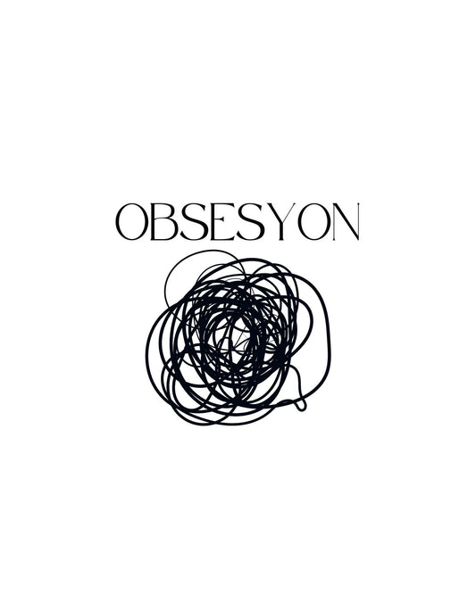 beyaz OBSESYON yazılı T-shirt
